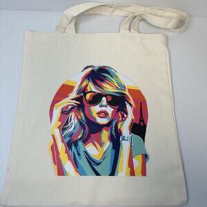 Taylor Swift With Sunglasses Print Tote‎ Bag 15x13 Grocery Shopping Reusable